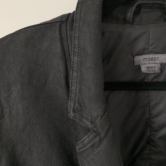 m0851 |  Blazer 100% COTTON size Large black water-resistant coat jacket - Picture 6 of 13